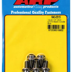 ARP 640-0515 Black Oxide 1/4-20" RH Thread 0.515" UHL 12-Point Bolt with 5/16" Socket and Washer, (Set of 5)-0